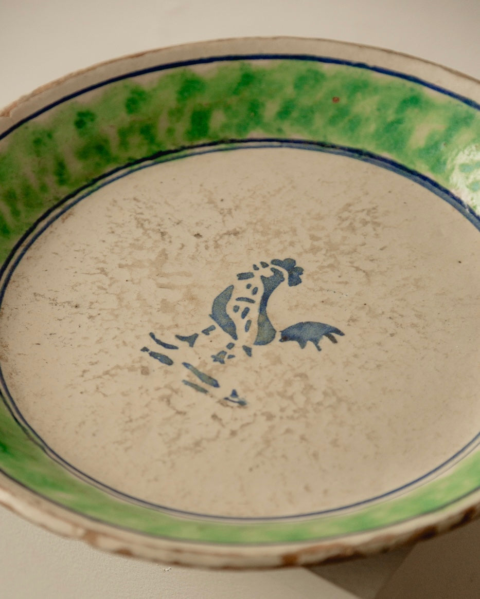 19th Century Italian Fangotto Majolica Plate