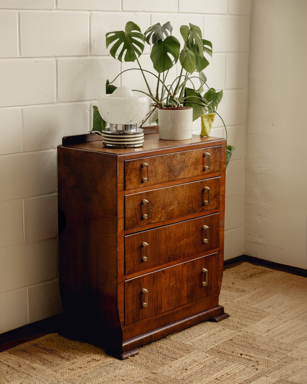 Art Deco Walnut Chest Of Drawers