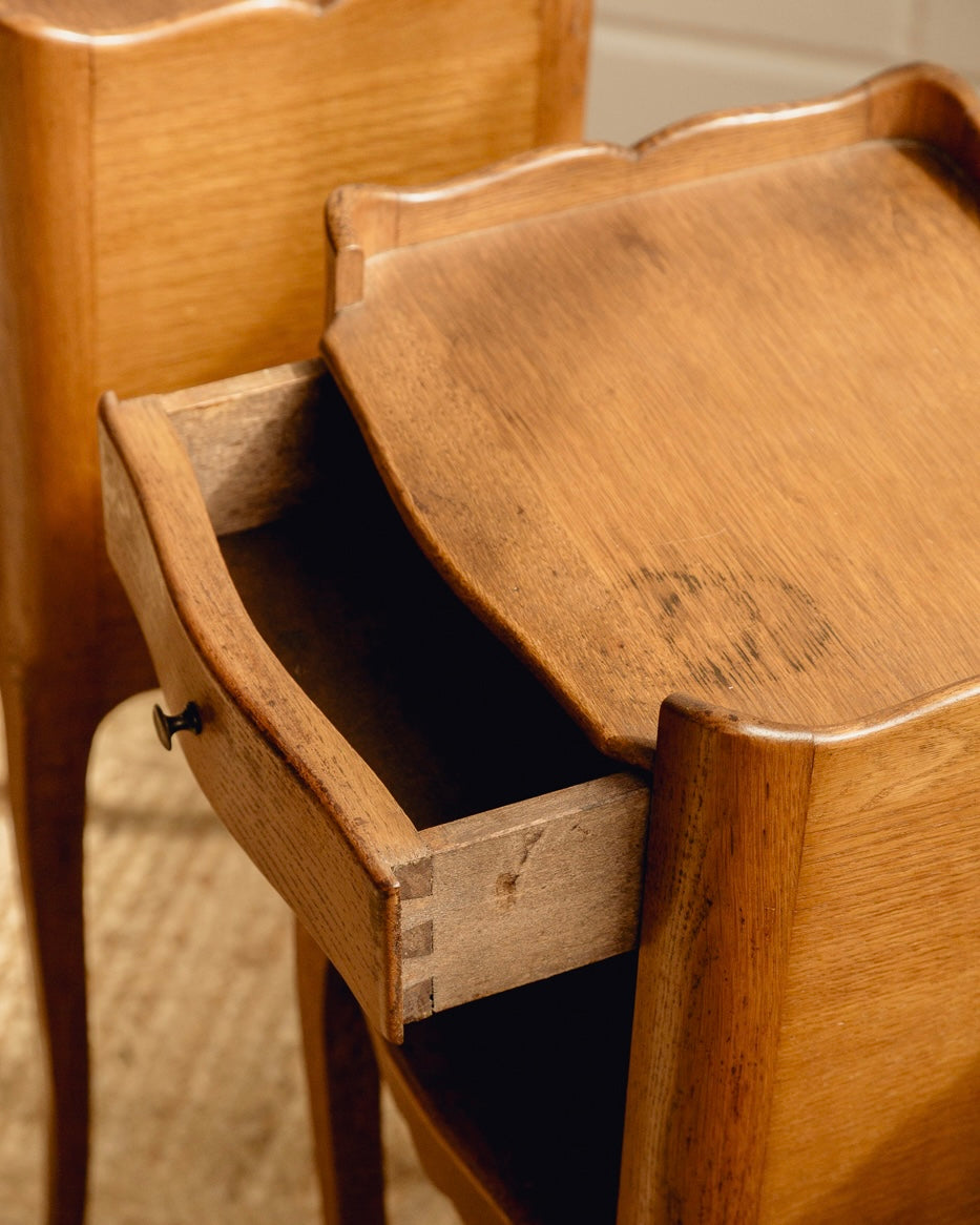 Wavy Top French Oak Bedsides