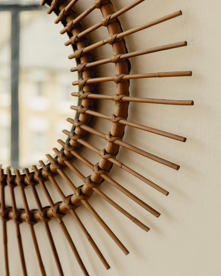 1970s Italian Bamboo Mirror