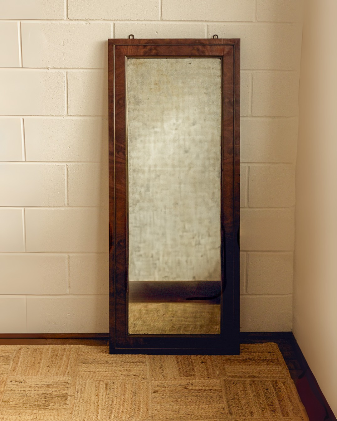 19th Century Mahogany and Brass Empire Mirror