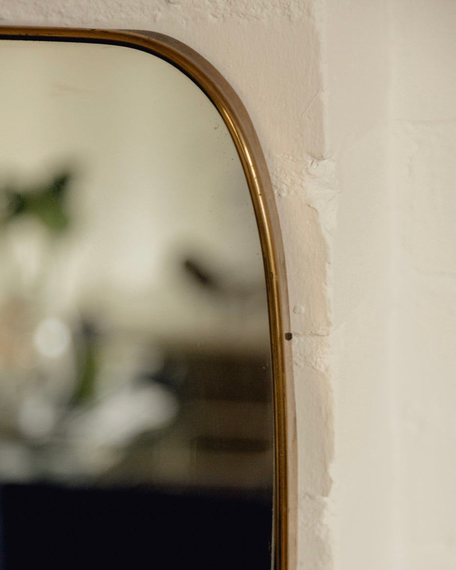 Italian Brass Shield Mirror