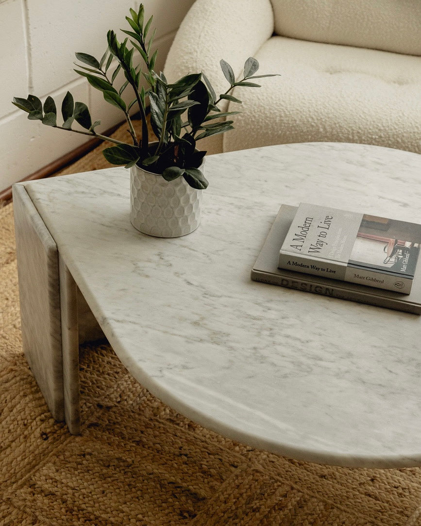 Italian Carrara Marble Coffee Table