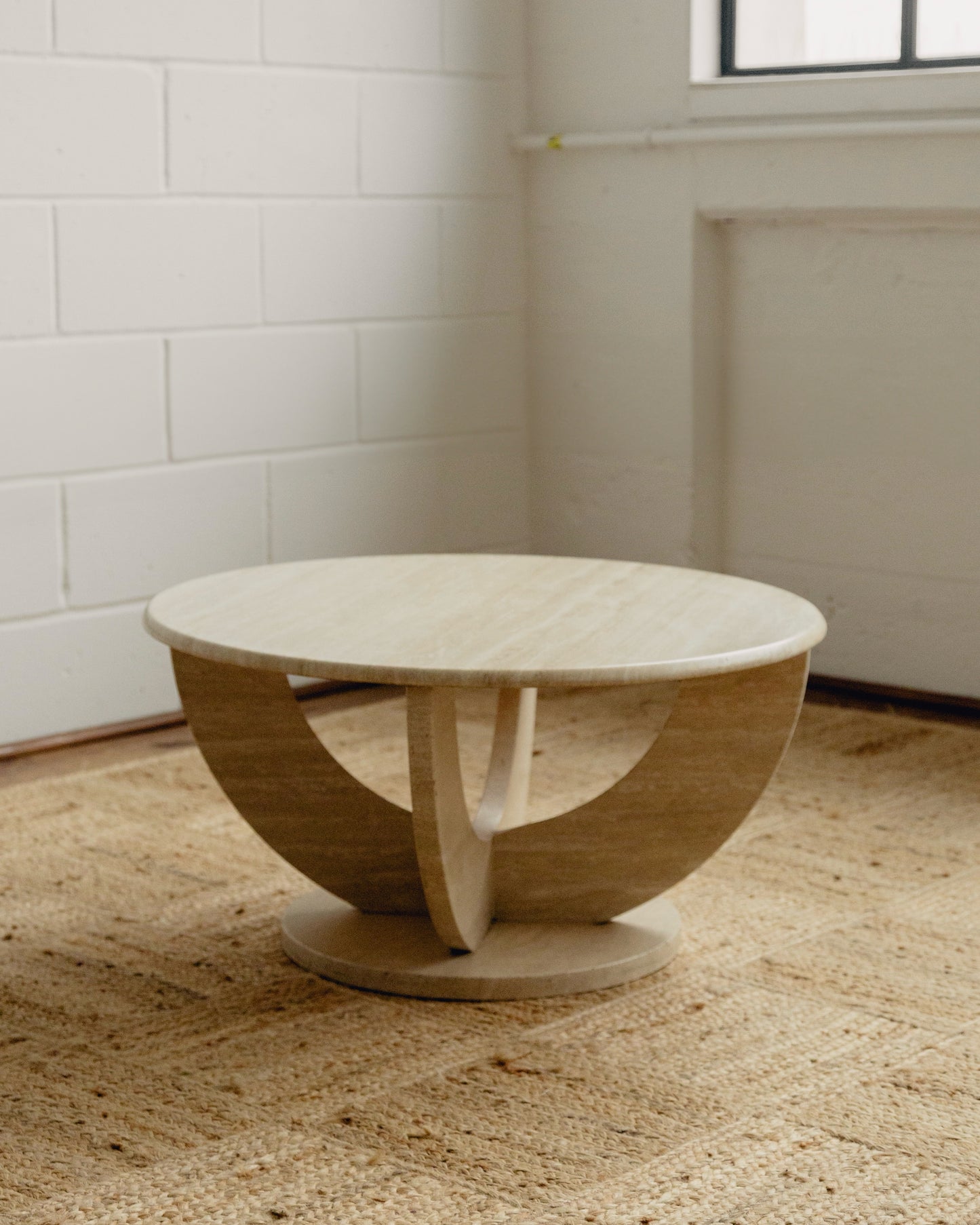 Circular Travertine Coffee Table