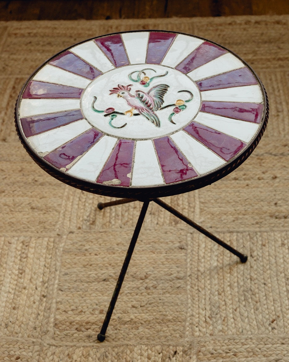 French Ceramic Side Table