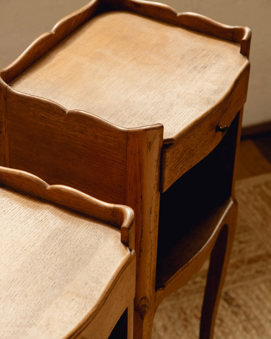Wavy Top French Oak Bedsides