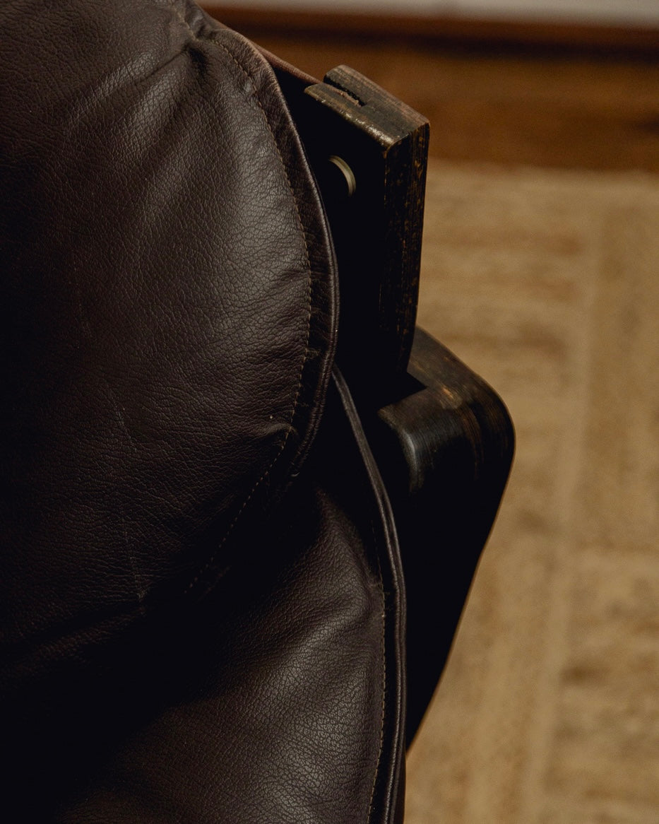 Scandinavian Brown Leather Armchair