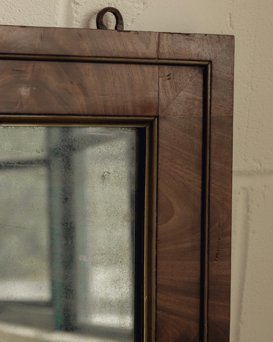 19th Century Mahogany and Brass Empire Mirror