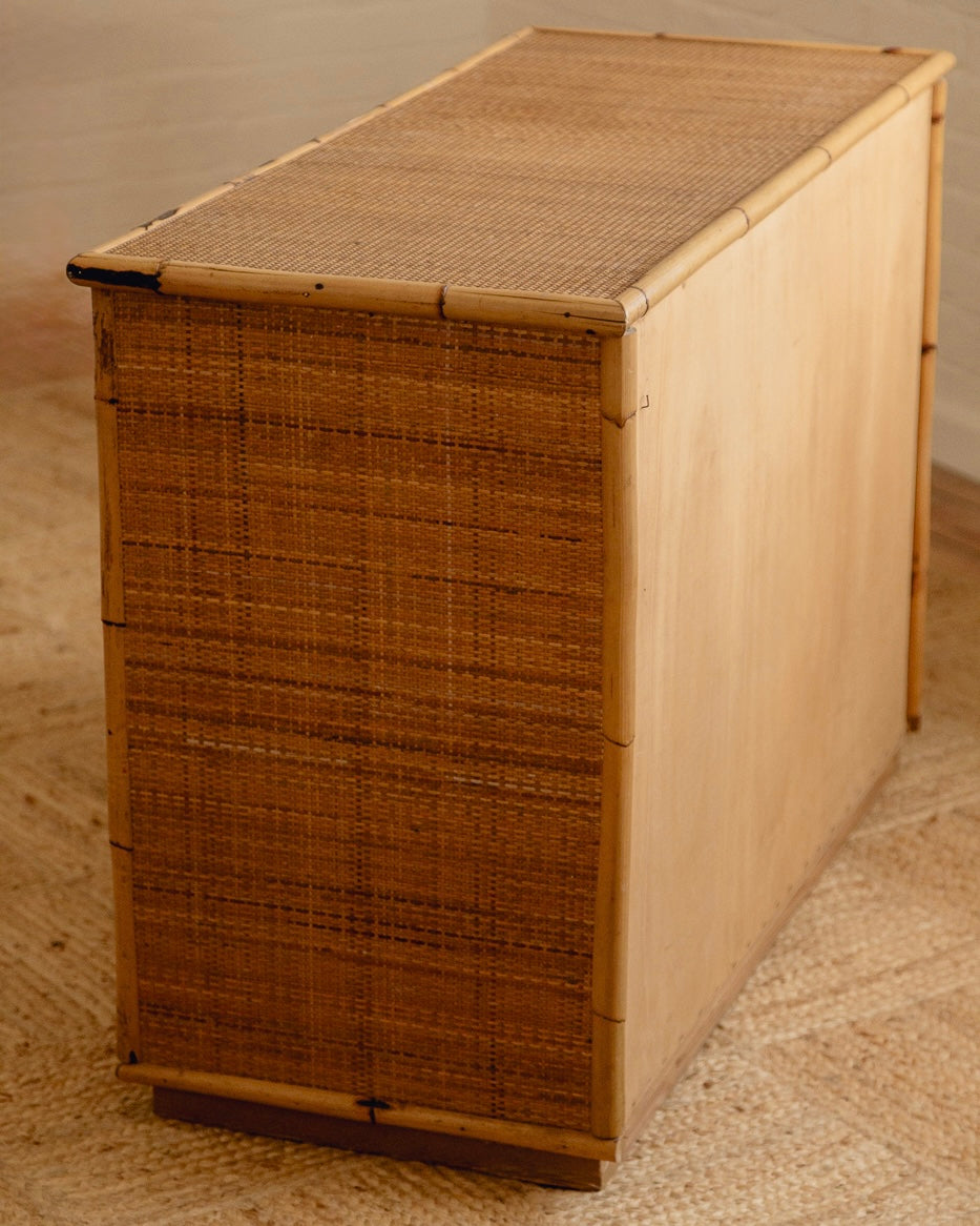 Italian Rattan and Bamboo Drawers