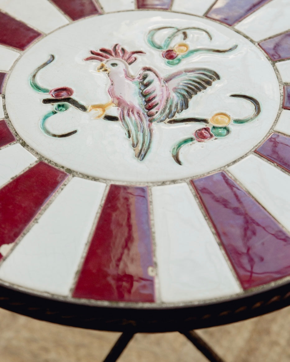 French Ceramic Side Table