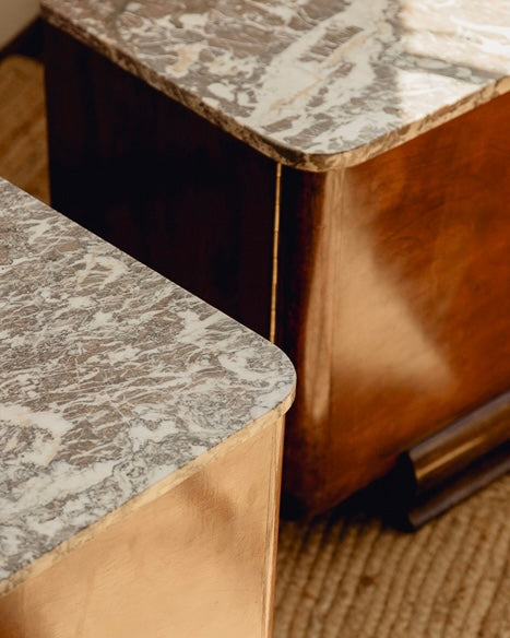 Marble Top Art Deco Bedside Tables