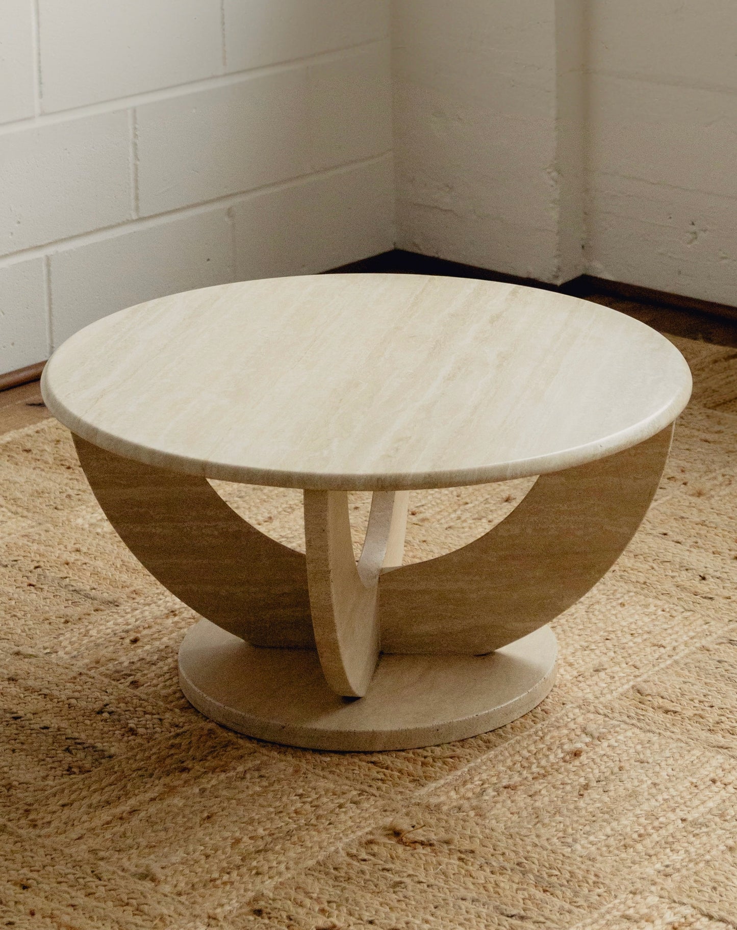 Circular Travertine Coffee Table