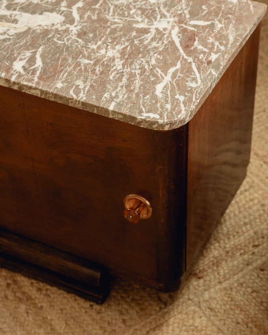 Marble Top Art Deco Bedside Tables