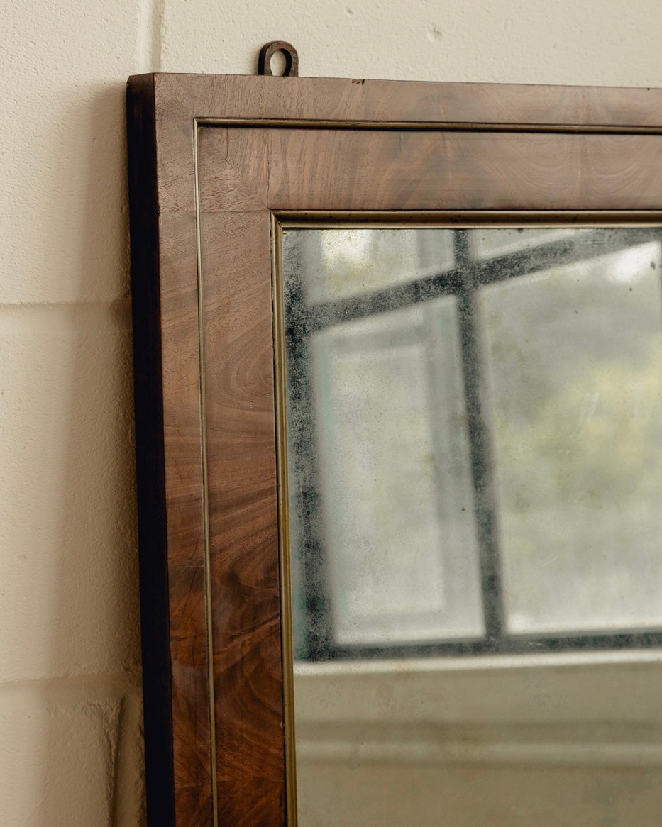 19th Century Mahogany and Brass Empire Mirror