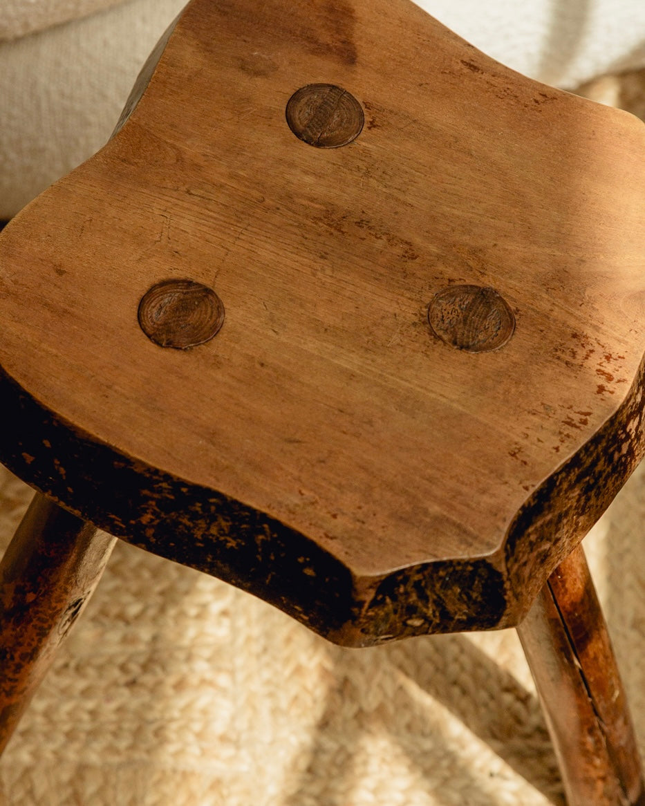 Brutalist Tripod Stool / Side Table