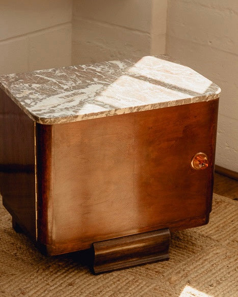 Marble Top Art Deco Bedside Tables