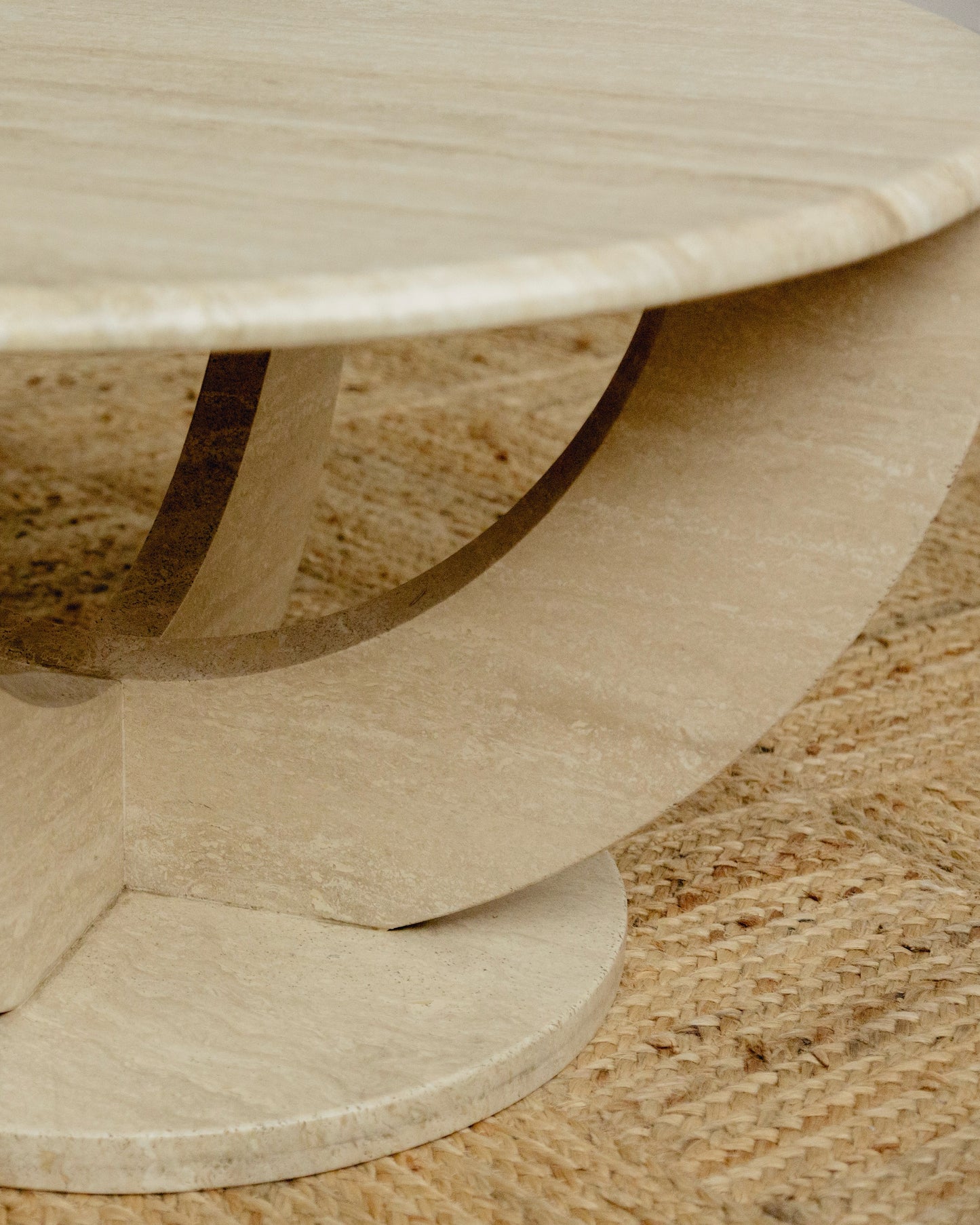Circular Travertine Coffee Table