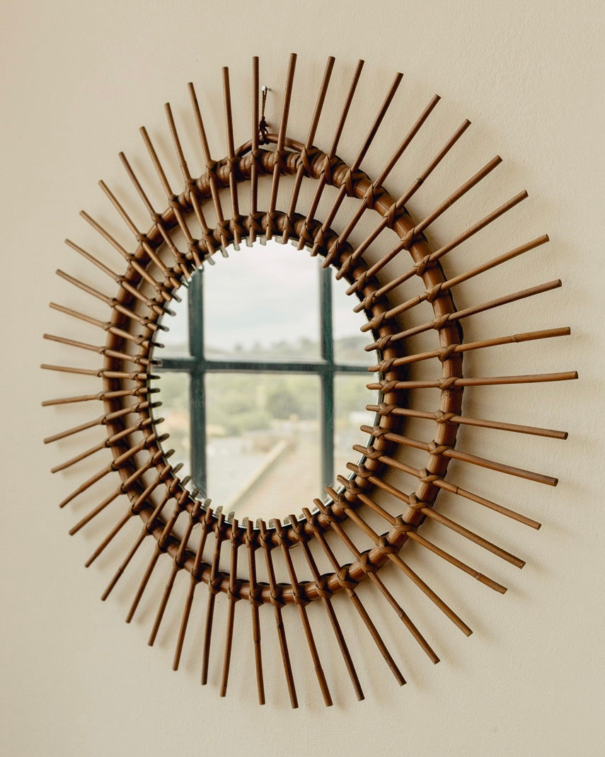 1970s Italian Bamboo Mirror