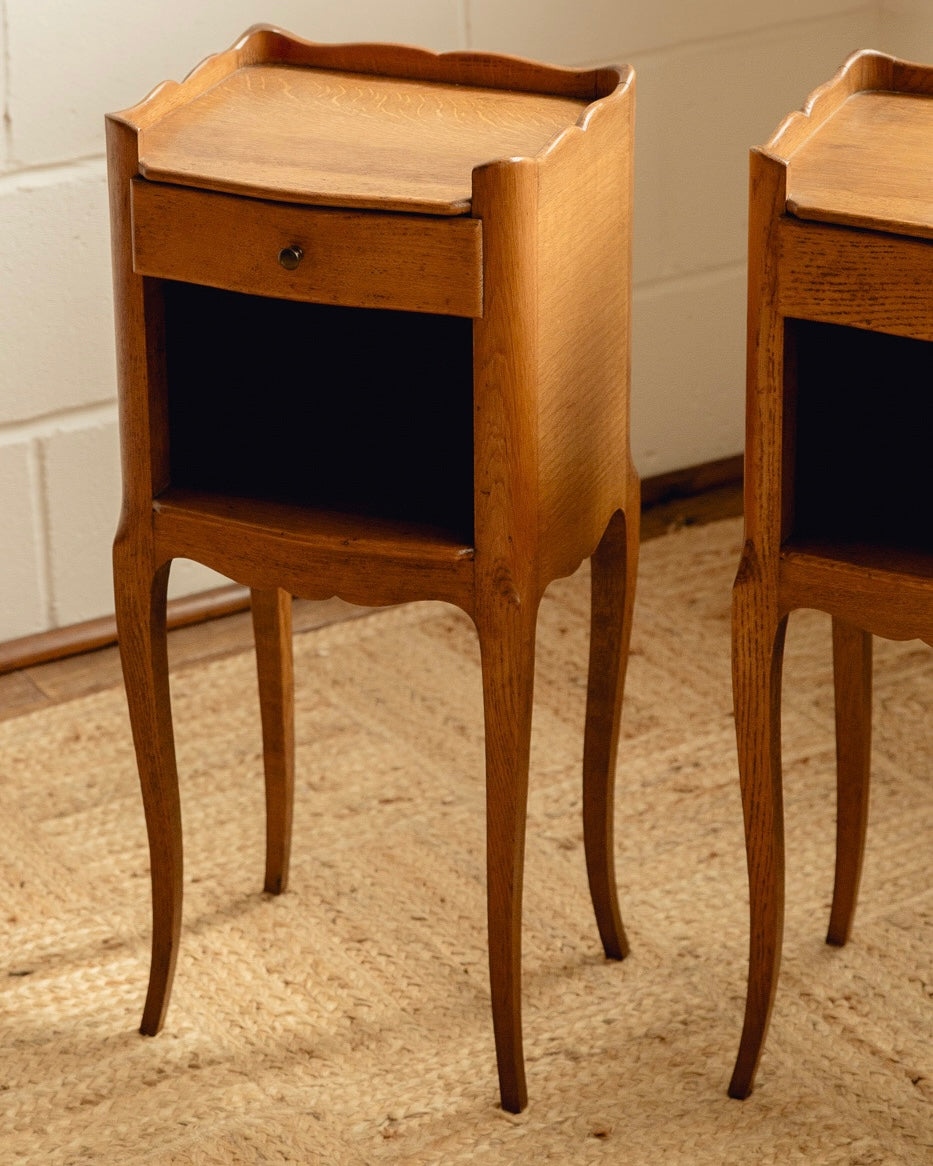Wavy Top French Oak Bedsides