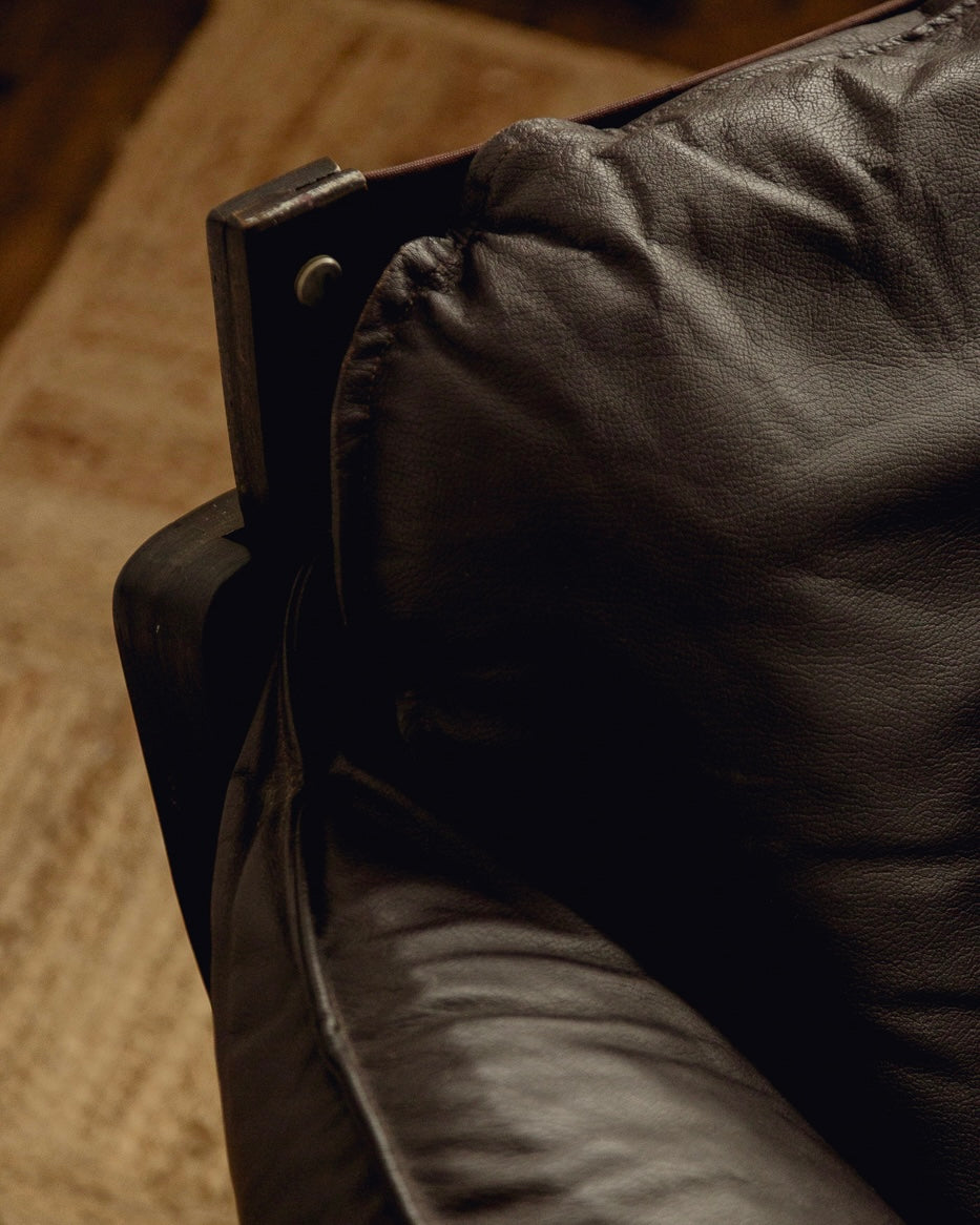 Scandinavian Brown Leather Armchair