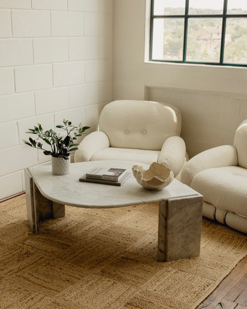 Italian Carrara Marble Coffee Table