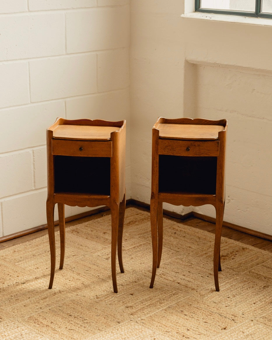 Wavy Top French Oak Bedsides