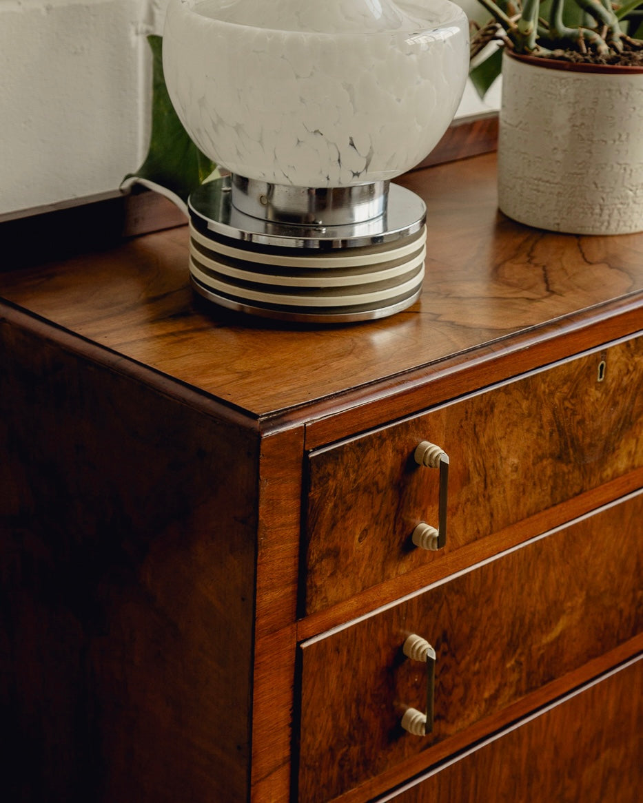 Art Deco Walnut Chest Of Drawers