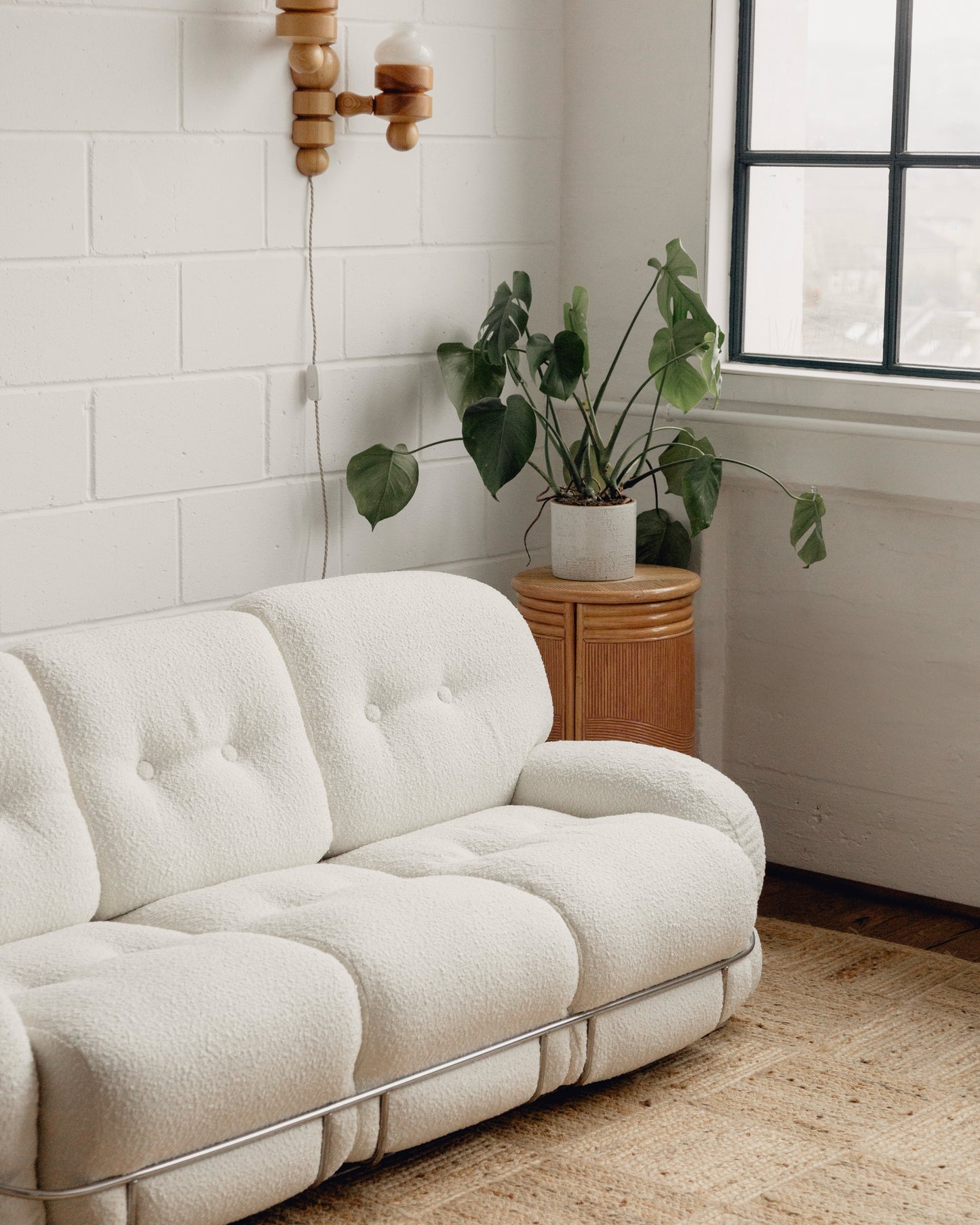 Italian Boucle Sofa by Adriano Piazzesi
