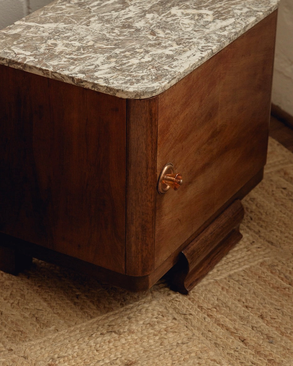 Marble Top Art Deco Bedside Tables