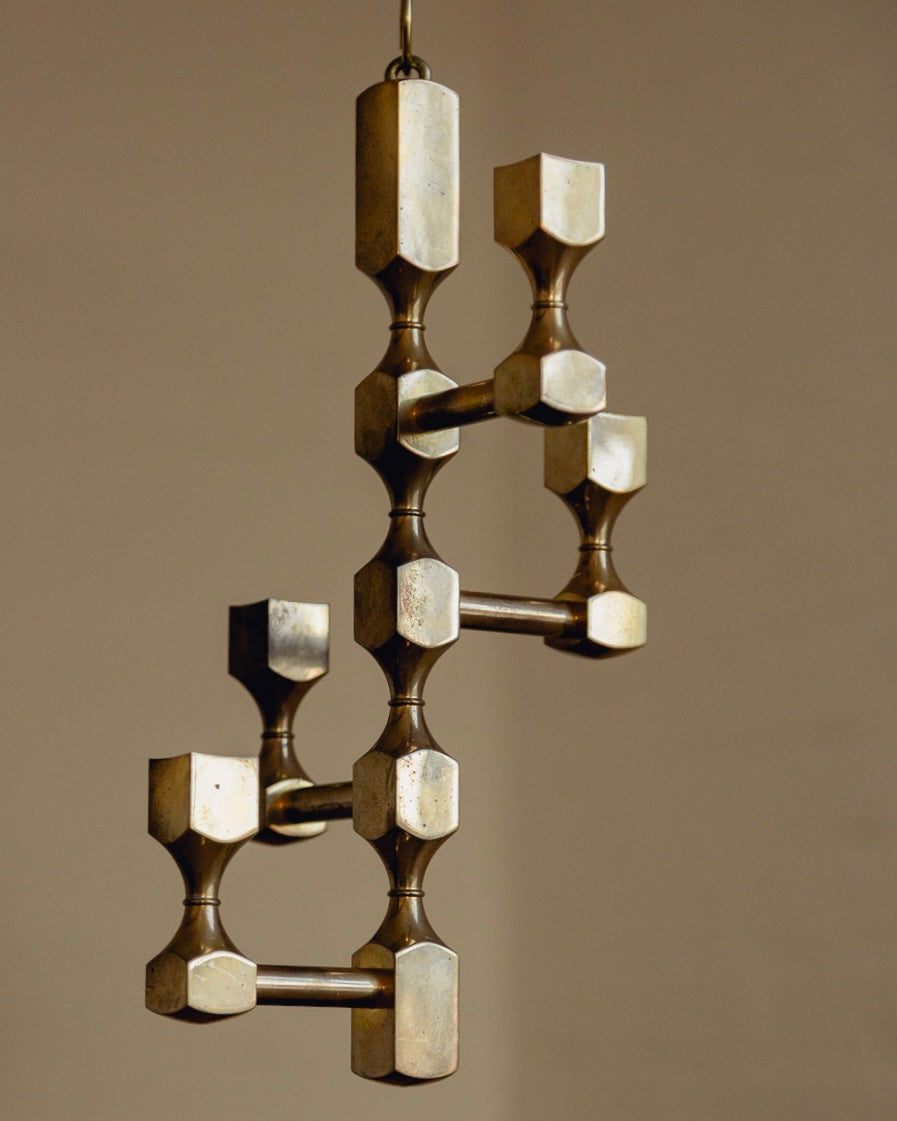 Brass Pendant Candelabra by Gusum Sweden