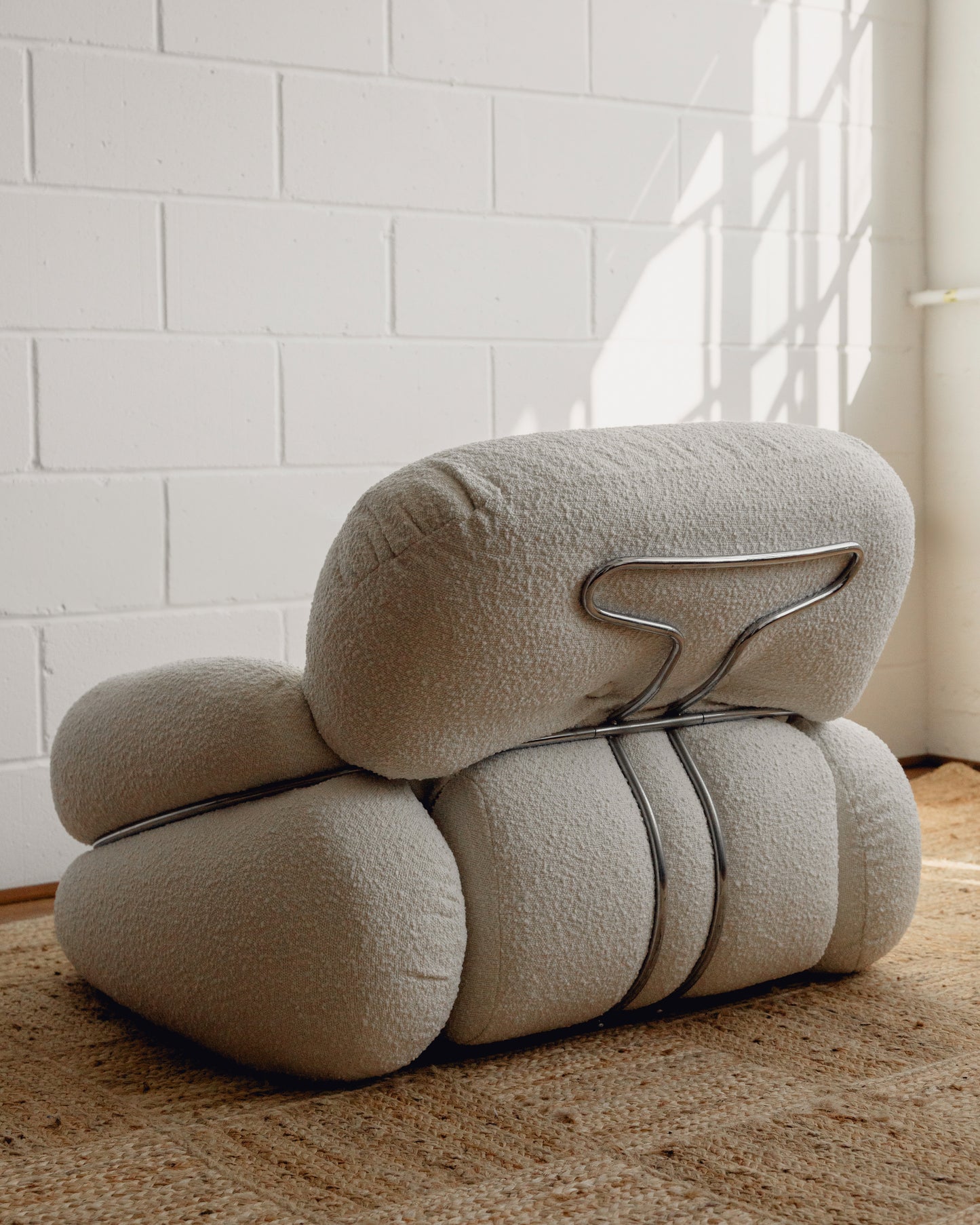 Italian Boucle Armchairs by Adriano Piazzesi