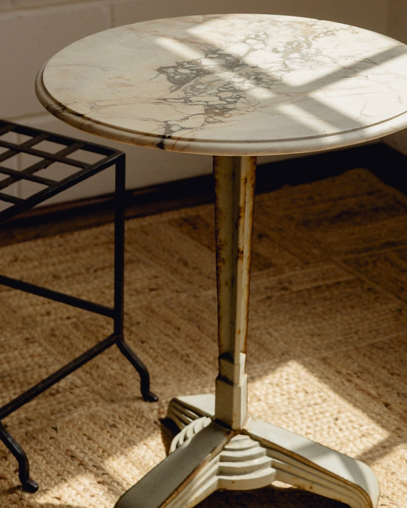 French Art Deco Marble Bistro Table