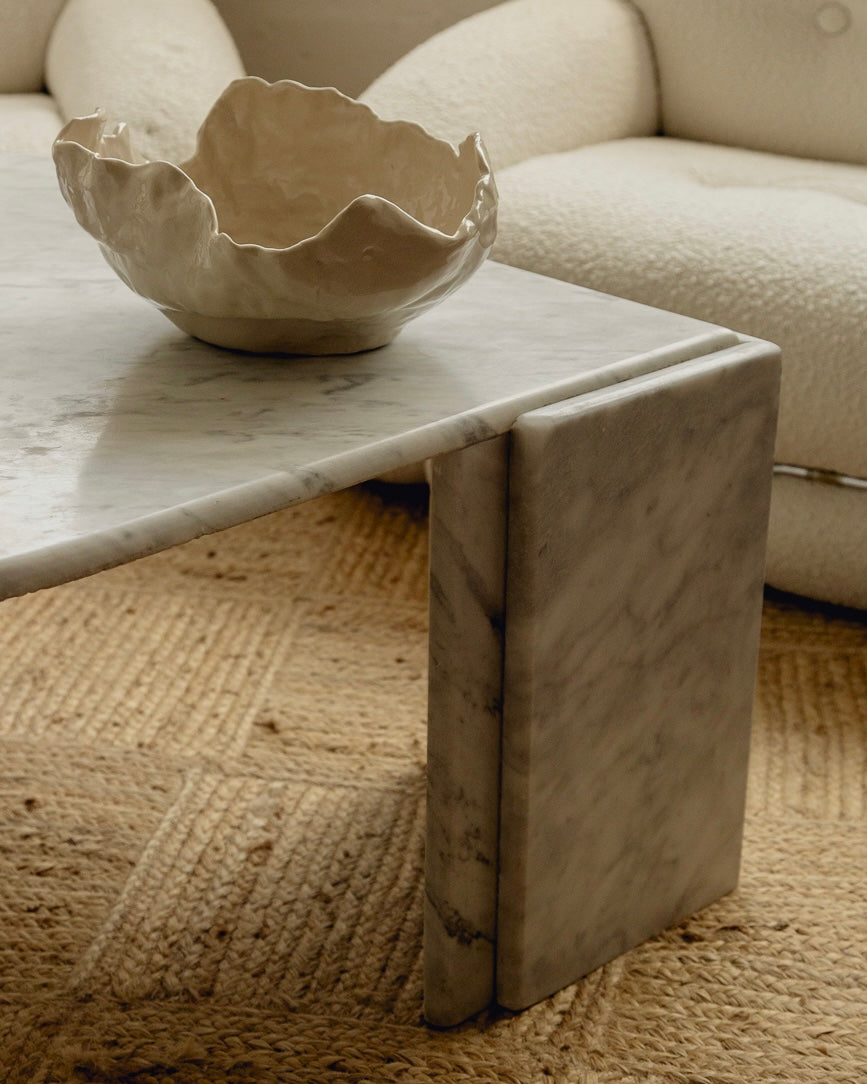 Italian Carrara Marble Coffee Table