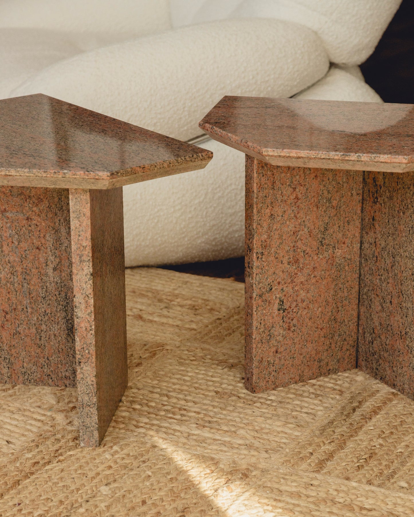 Pair Granite Side Tables