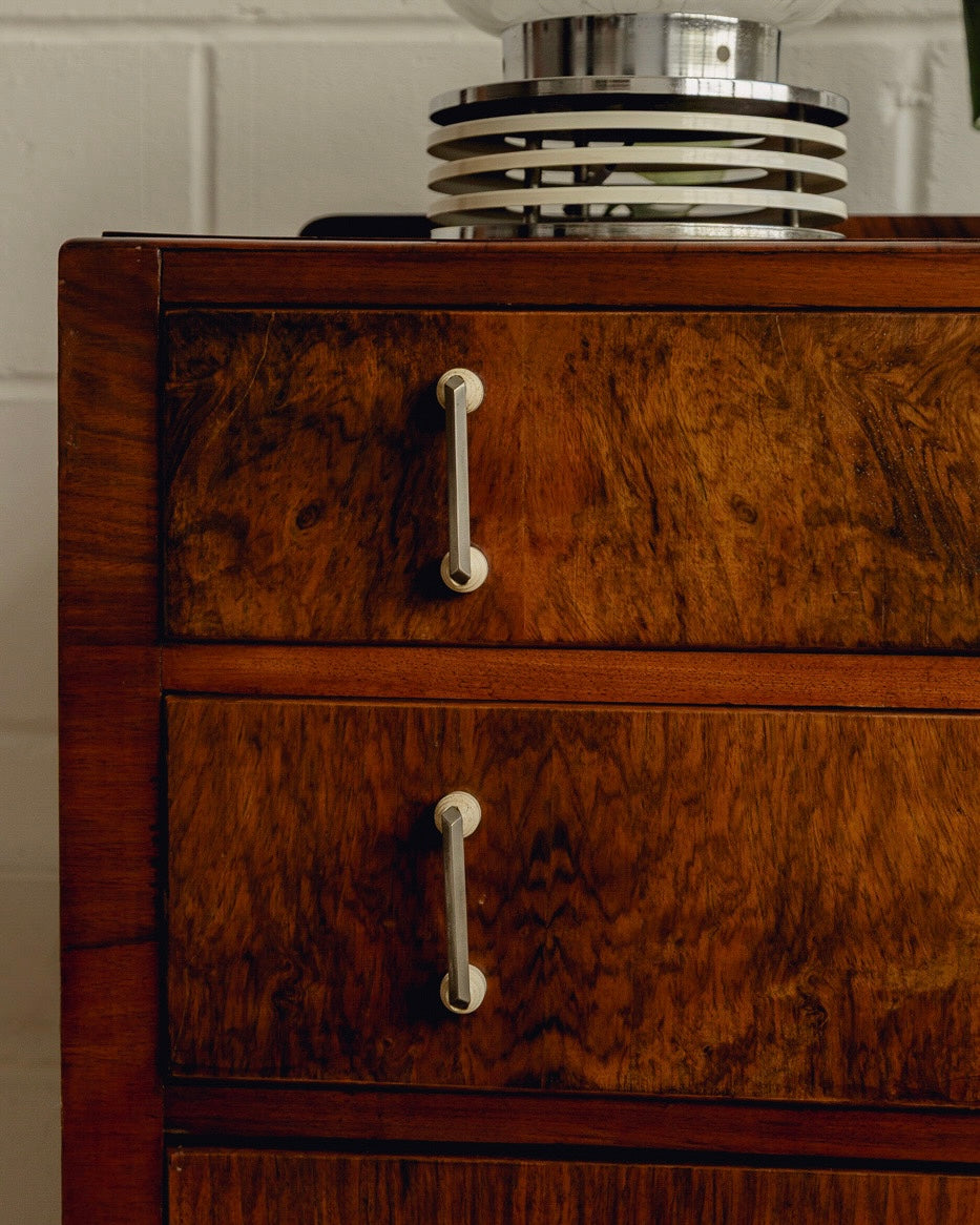Art Deco Walnut Chest Of Drawers