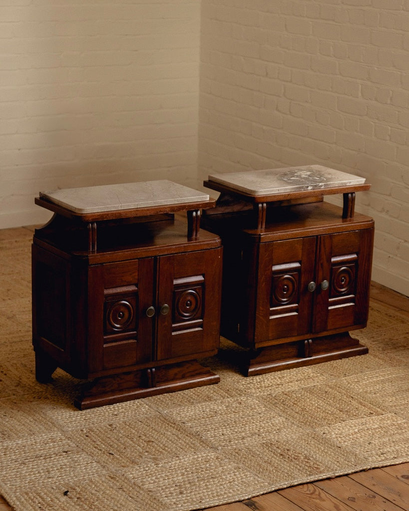 Marble Top Deco Bedside Tables
