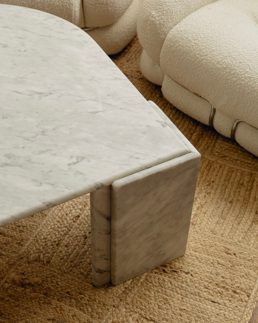 Italian Carrara Marble Coffee Table