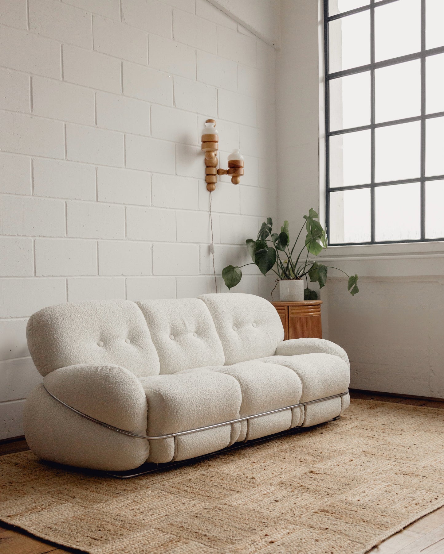 Italian Boucle Sofa by Adriano Piazzesi