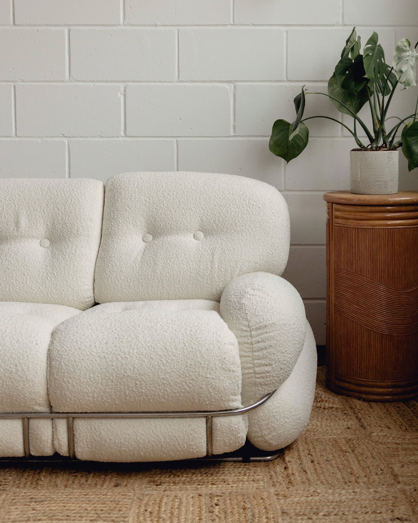 Italian Boucle Sofa by Adriano Piazzesi