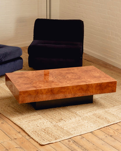 French Burl Rectangular Coffee Table