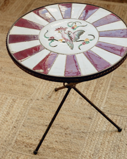 French Ceramic Side Table