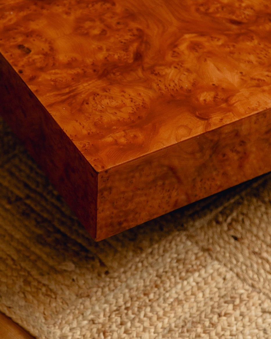 French Burl Rectangular Coffee Table