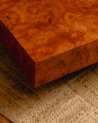 French Burl Rectangular Coffee Table