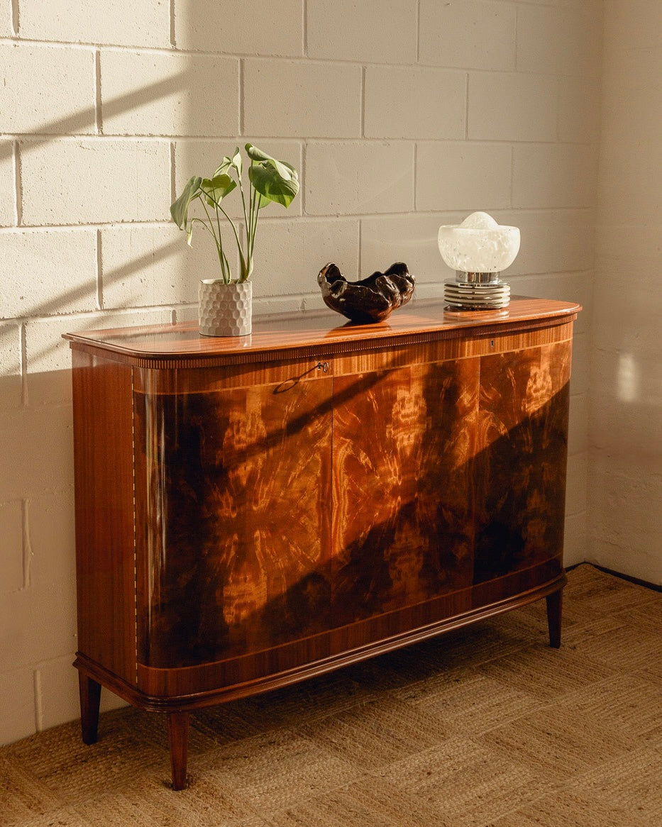 Scandinavian Flame Mahogany Sideboard