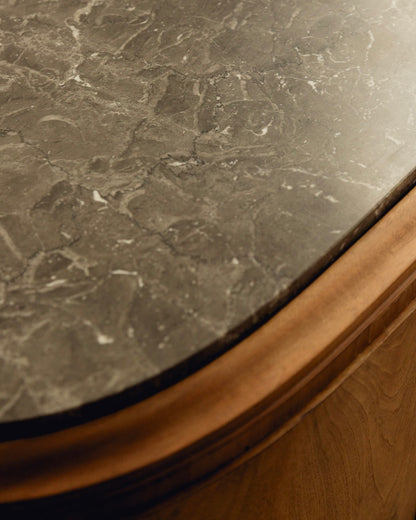 Marble Top Burl Art Deco Sideboard