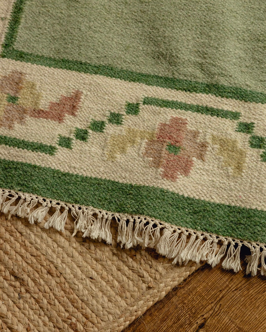 Swedish Hand Woven Wool Rug