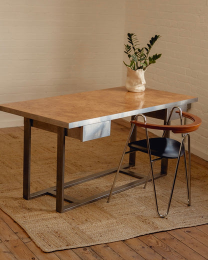 Burl and Steel Desk