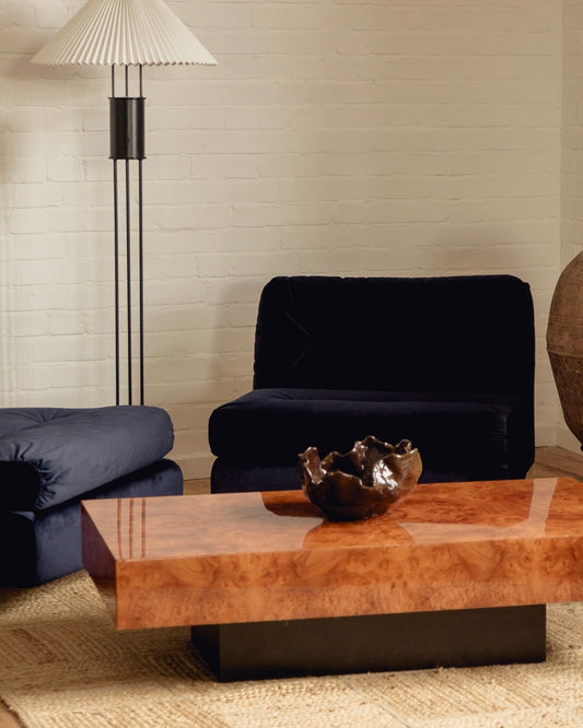 French Burl Rectangular Coffee Table