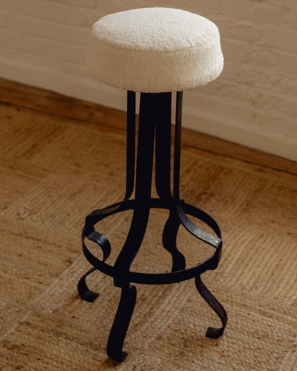 French Wrought Iron Wavy Stools - Set Of Three