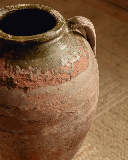 Terracotta Planter with Olive Green Glaze